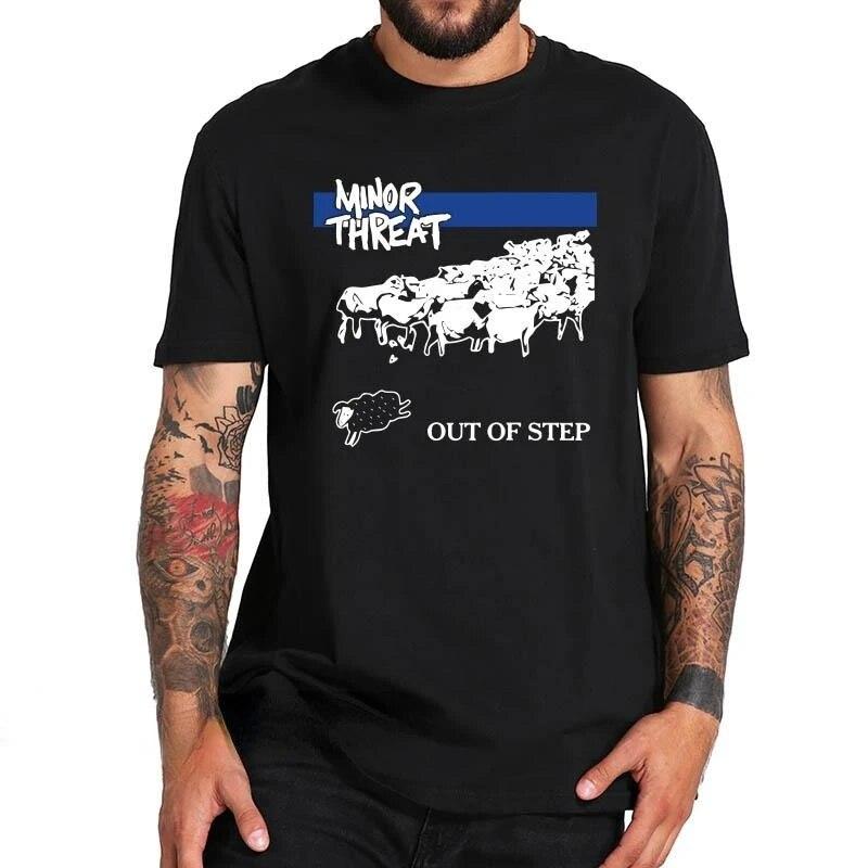 

Футболка Minor Threat, футболка «Album Out of Step», футболка с рисунком американской хардкорной панк-группы, модная тенденция, футболка унисекс с короткими рукавами