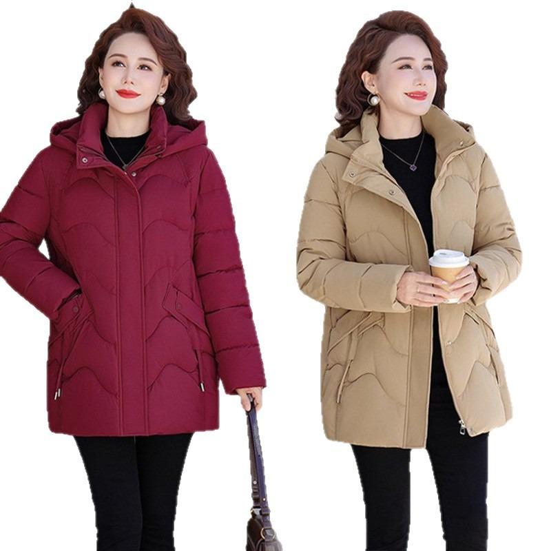 Winter clothing velvet cotton-padded jacket women's versatile new warm cotton-padded jacket medium and long cotton-padded jacket thick