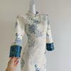 2025 Autumn/Winter Modern Chinese Velvet Cheongsam: Stylish, Printed, Slim-Fit Dress for Women