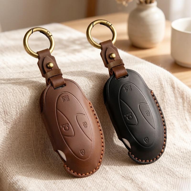 Retro Leather For Hyundai Kona Ev Grandeur Gn7 Ioniq 6 Car Key Case Cover 5 7 Button Key Protect Shel Lfob Accessories