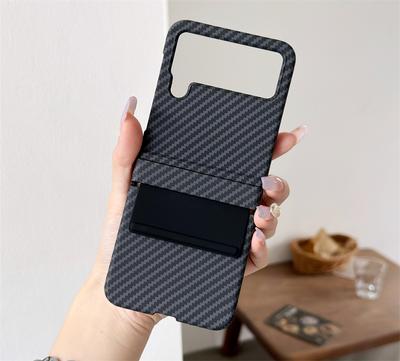 Carbon Fiber Fashion Cases for For Samsung Galaxy Z Flip 3 4 5 6 Flip6 Flip5 Flip4 Flip3 Flip 6 Aramid Protective Phone Slim Cover