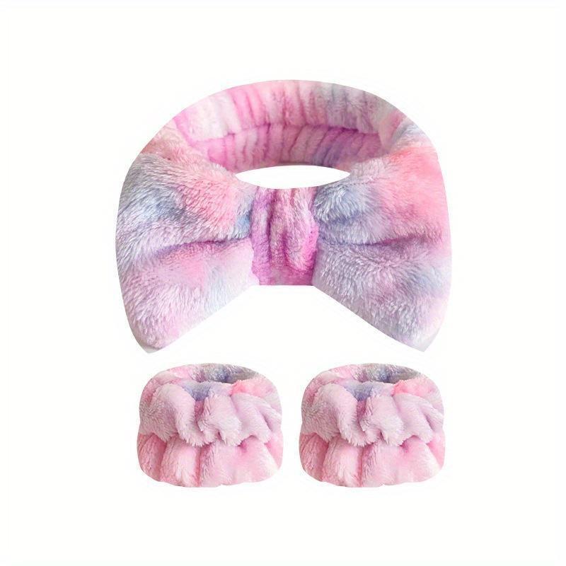 Wash Face Wristband Set Headbands Spa Bathroom Accessories Set Water Absorption Waterproof Wristbands Women Girls Sweatbands