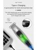 Slicked Back Digital Hair Clipper: Fast-Charging, LCD Display, Compact Stainless Steel Electric Trimmer