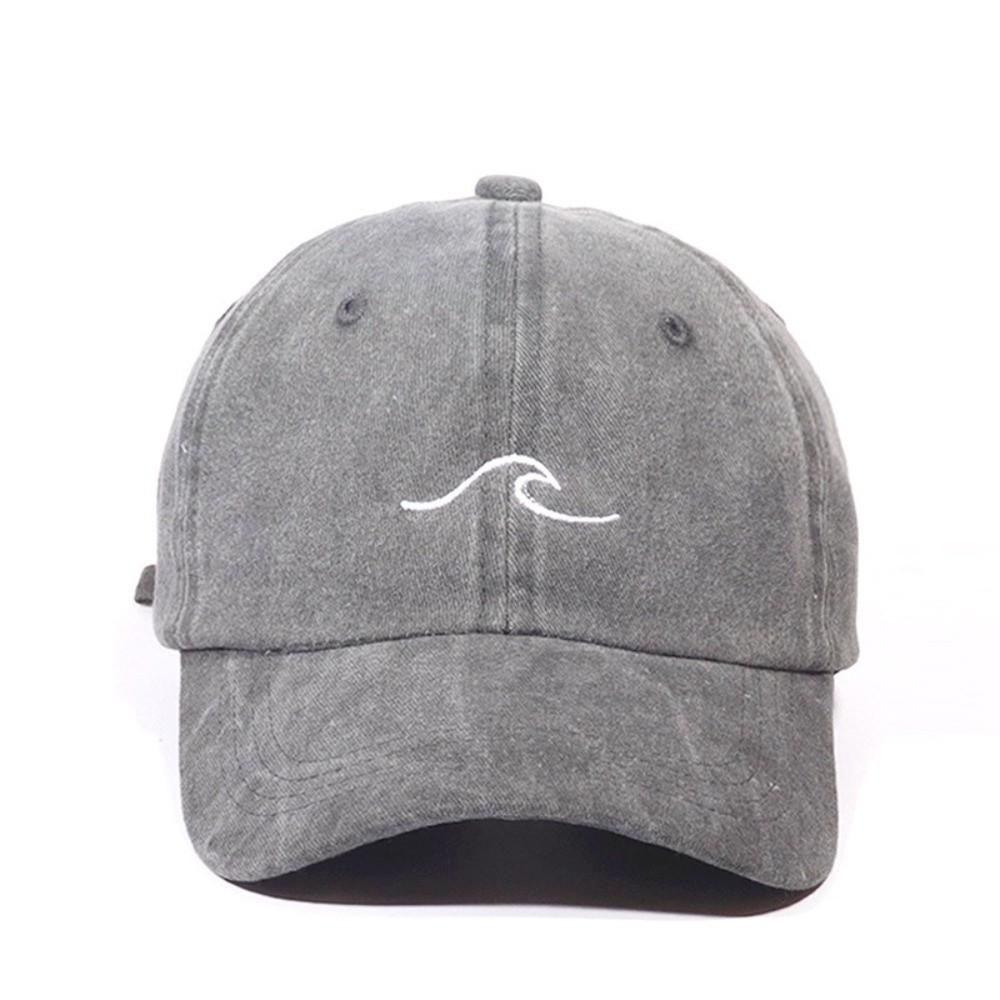 Fashion Wave Pattern Embroidery Baseball Hat Wide Brim Solid Color Duck Tongue Hat Casual Sun Hat Women