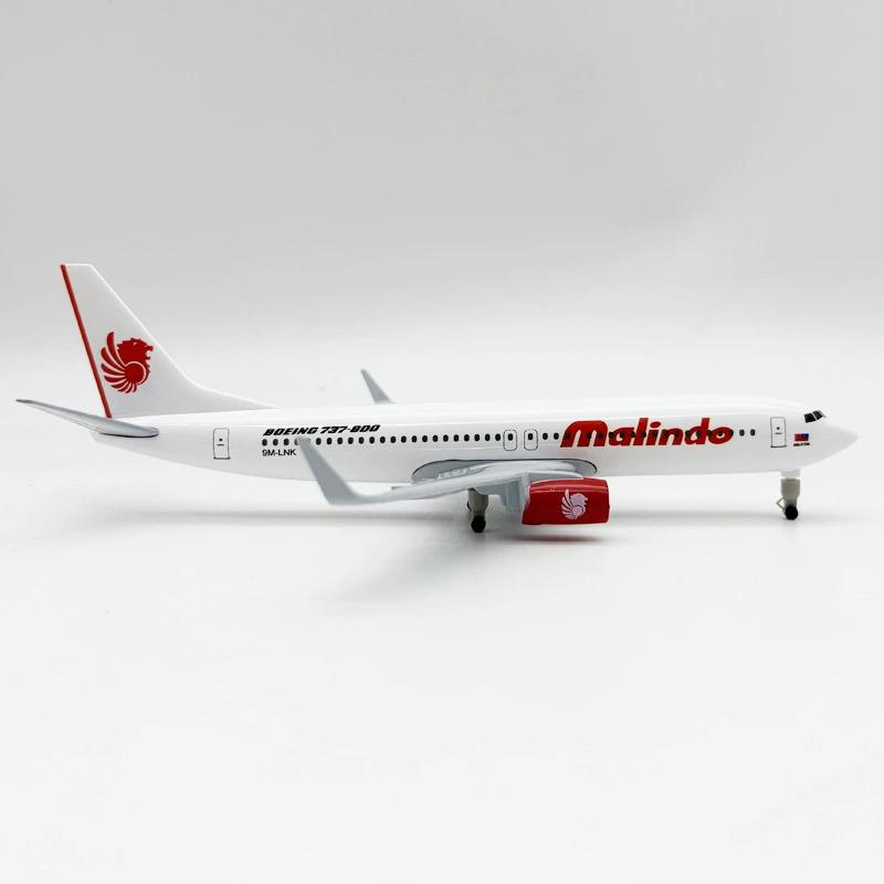 20CM Malindo Airlines 737 B737-800 Airways Alloy Metal 1:400 Airplane Model Diecast Air Plane Model & Wheels Aircraft