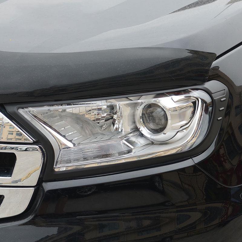 Ford Ranger/Everest 2015 Headlight Frame Cover: Black Decorative Strip & Protection