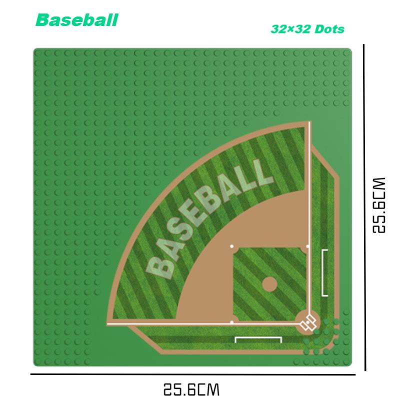 32x32 Baseball Baseplate DIY Building Blocks MOC Small Size Bricks Baseplate Parts Compatible City Children Christmas Toys
