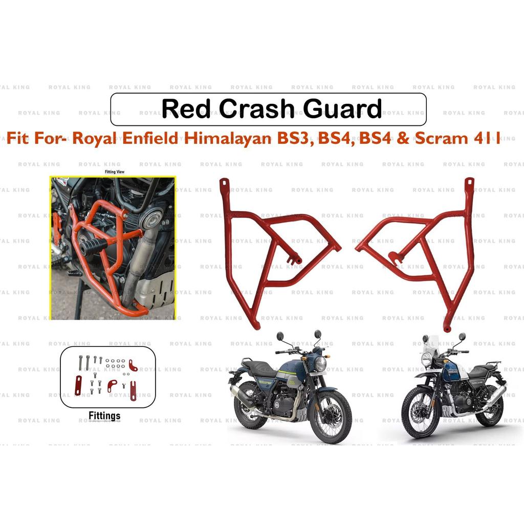 Red "Crash Guard Fit for Royal Enfield Himalayan BS3, BS4, BS6 & Scram 411"