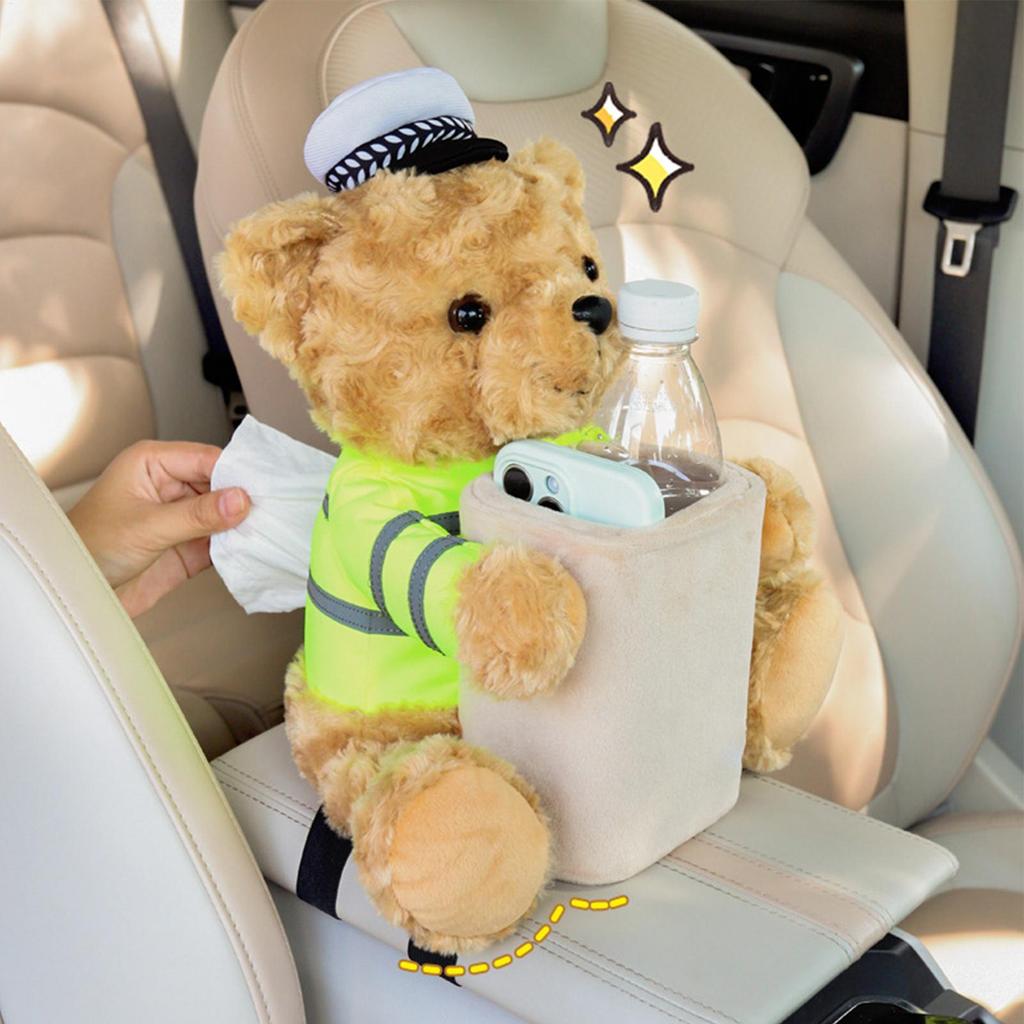 Cartoon Cute Car Tissue Box Creative Car Armrest Box Garbage Can 2 In 1 Tissue Bag Multi-functional Storage Bag For Home Office