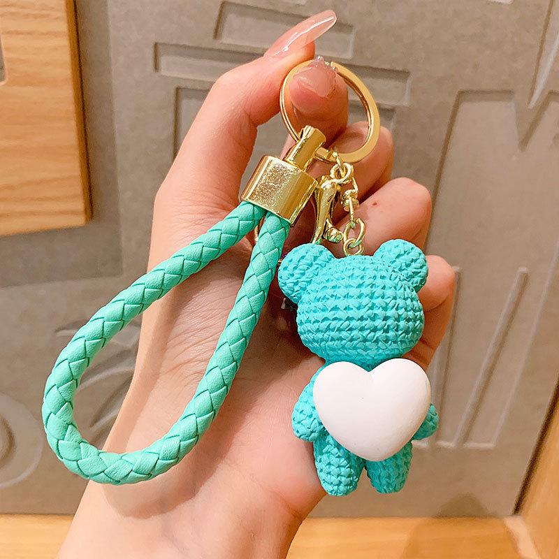 Lovely Bear Keychain Cute Bear Fashion Keychain Couple Gift Women Bag Phone Doll Pendant Car Keyring Figure DIY Jewelry Trinket