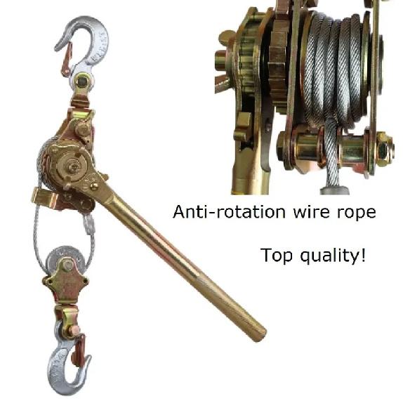 1T-2T Japanese style ratchet cable puller hand steel wire rope winch puller pulling wire grip Industrial grade webbing sling.