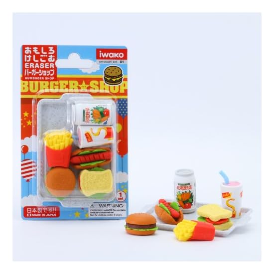 Sugata Iwako Eraser Burger Shop 10-Piece Blister Pack SCER961099