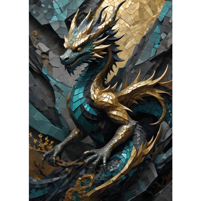 Diamond Mosaic Art PandaLionCatDragonPhoenix Animal Astronaut Racing Scenery Poster Canvas Painting Wall Art Pictures Home Decor