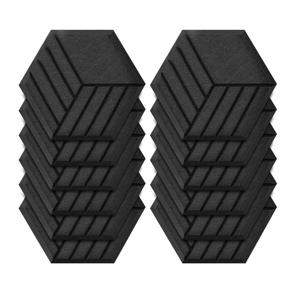 12pc Acoustic Panels Self-Adhesive Sound Proof Panels for Walls Noise Dampening Board High-Density for Bathroom Game Room