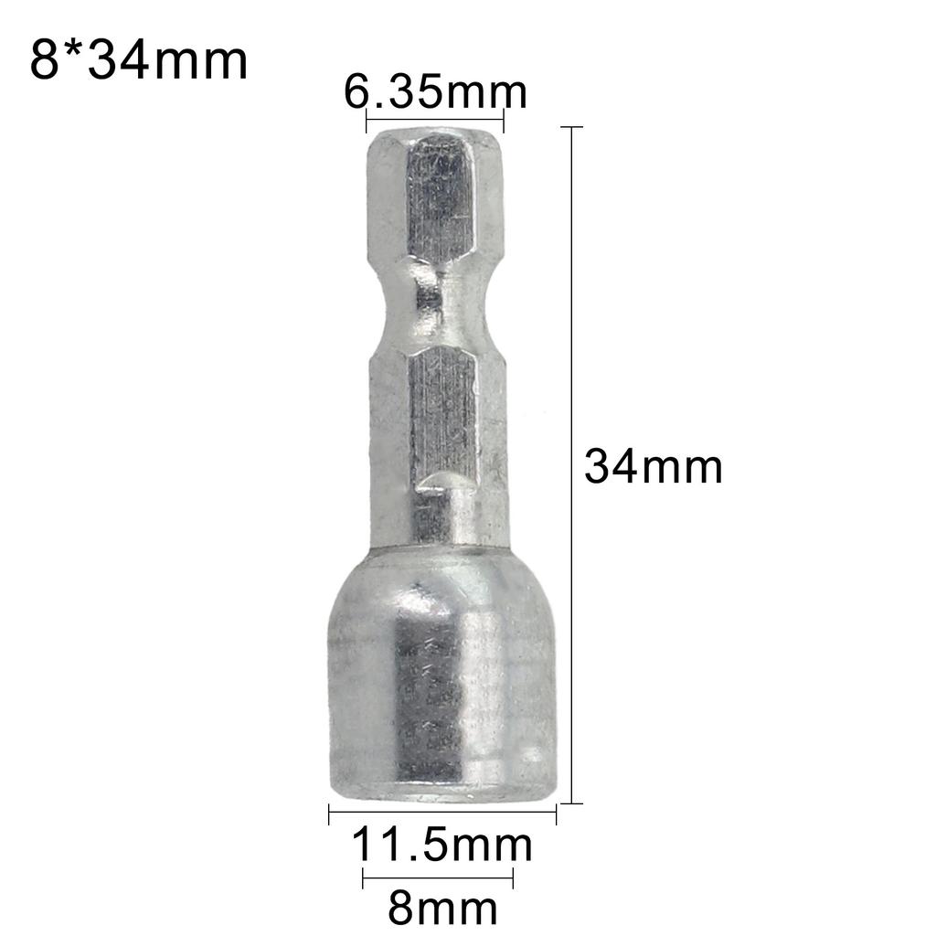 1 Stück 8mm Magnetischer Nuss-Schraubendreher-Stecknuss Bit Sechskantschaft Antriebsadapter Steckschlüssel für Bohrmaschinen Schraubendreher Stecknuss-Satz