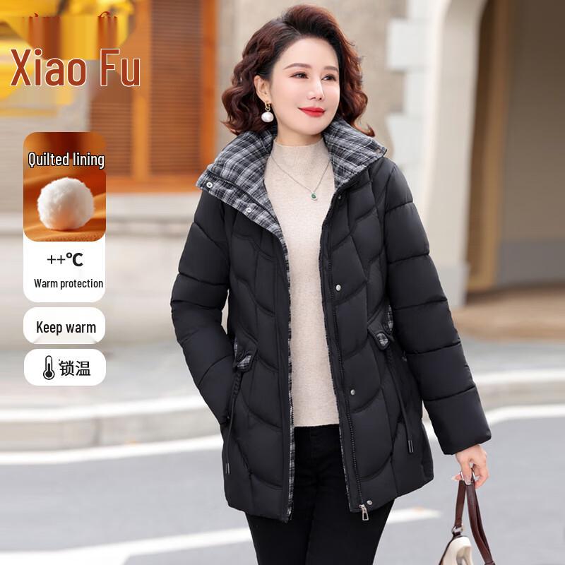 

Elderly Women s Loose Fit Mid-Length Winter Padded Coat 4XL