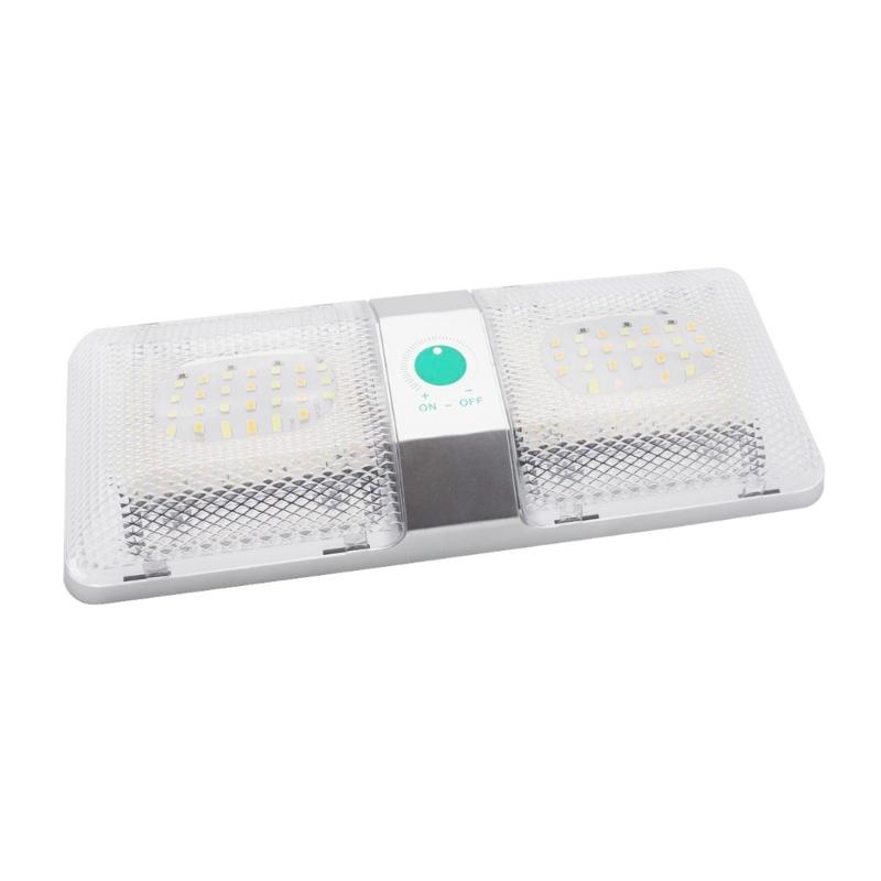 LED Light 12V Interior Dome Ceiling Light Three Color Dimming For Car Boat Camper Trailer Caravans Motorhome Accessories