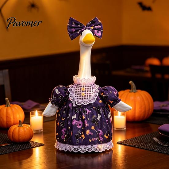 Easy to Change Goose Outfit 1 Set Christmas Porch Outfit, Lace Princess Dress, Halloween Fabric Dress Costume for 23 Inch Statue, Garden Lawn