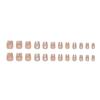 24 Pcs French Tip Press On Nail Cats Eye False Nail Pearls Flowers Acrylic Nail Short Full Cover Stick on Nail
