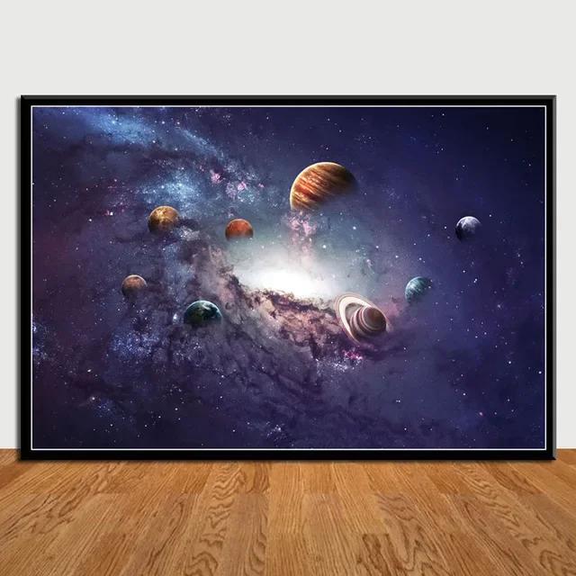 Space Universe Wall Art HD Canvas Prints of Planets Solar System and Galaxy Vast Planet Graphics for Living Room Bedroom Home