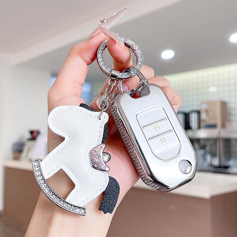 Premium Women's Car Key Case for Honda Accord, Civic, CR-V, Fit, Odyssey, Vezel, Lingpai, and XR-V