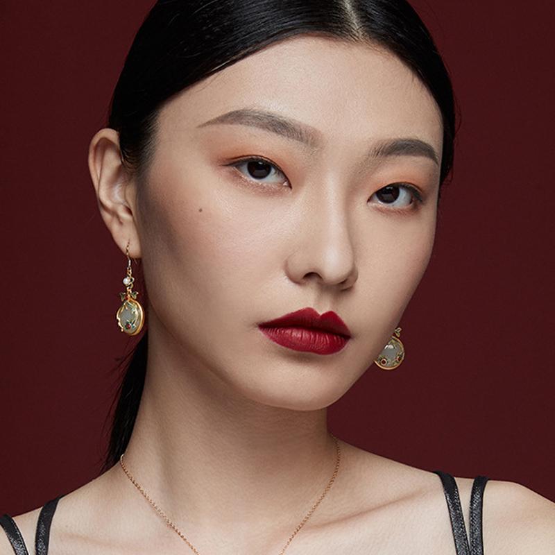Elegant Classic Earrings Vintage Oriental Classical Painted Enamel Earrings Traditional Chinese Jewelry