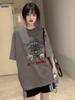 Unisex Oversized Retro Cotton T-Shirt – Short Sleeve Trendy Top for Couples