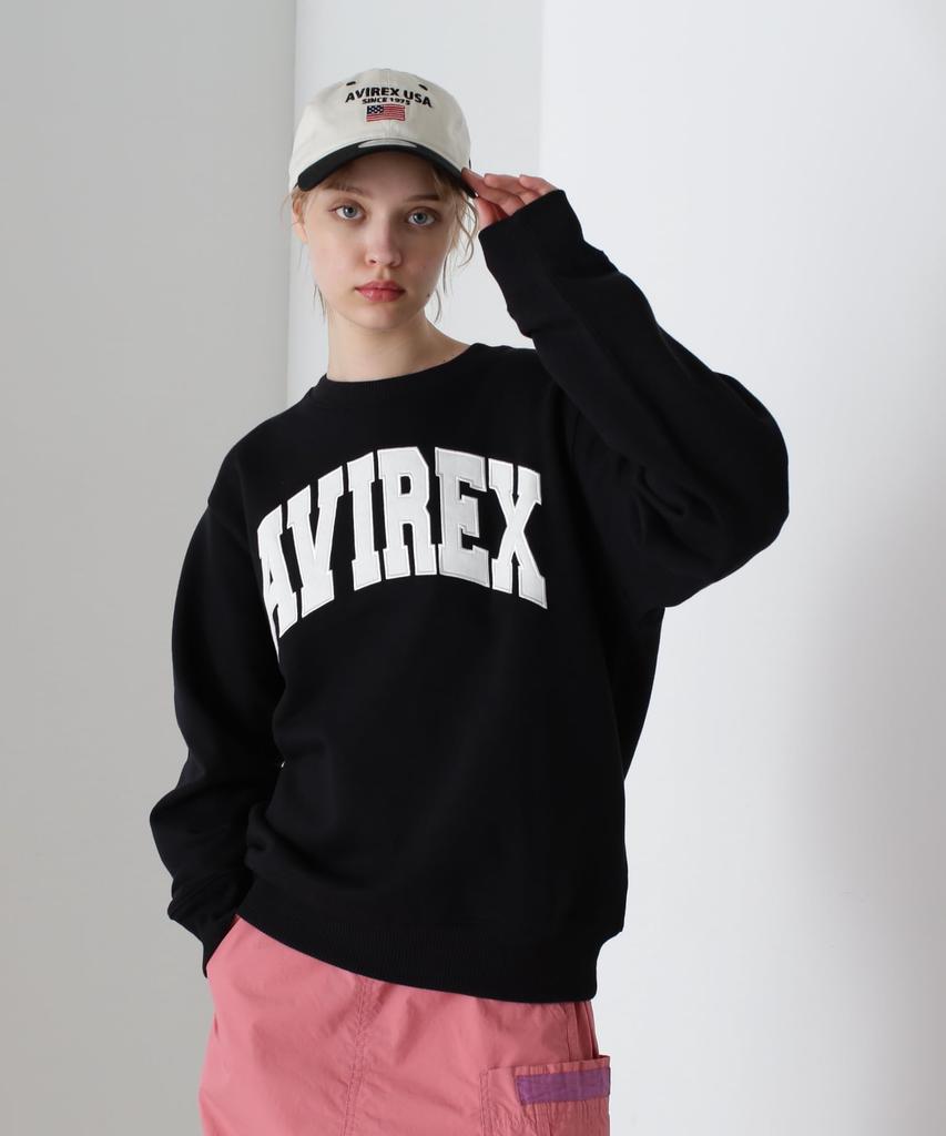 AVIREX RUNDHALSAUSSCHNITT LANGARM SWEATSHIRT LOGO 783-3932003 XL schwarz