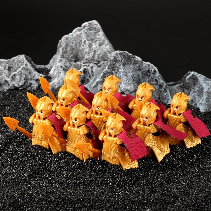 Blocs de Construction Soldats Croisés Militaires Médiévaux Château Chevaliers Hospitaliers Chevaliers Teutoniques Casque de Guerrier Briques Jouet DT8901
