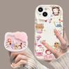Cartoon Pink Hello Kitty Bracket Casing For Motorola MOTO Edge 50 Fusion Ultra Pro G84 G75 G60 G53 G52 G35 G05 G34 G30 5G Case