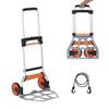 Folding Hand Truck, 275 lbs Load Capacity, Aluminum Portable Cart, Convertible Hand Truck and Dolly with Telescoping Handle and PP+TPR Wheels, Ultra