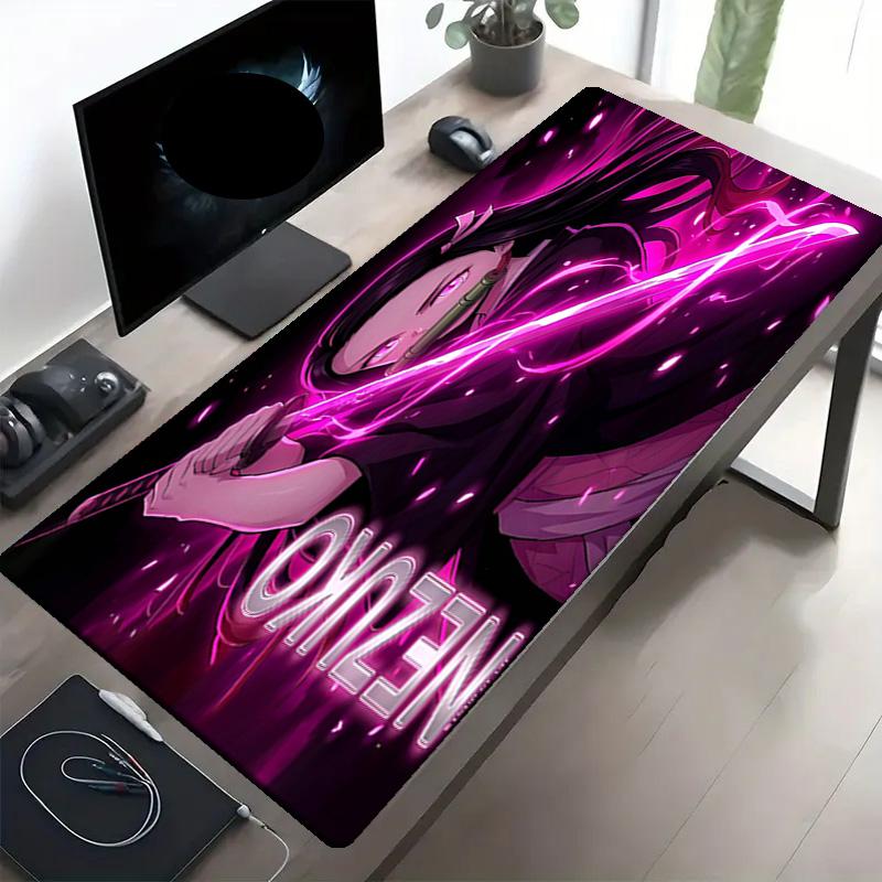 Demon Slayer Print Mouse Pad, Anti‑Slip Desktop keyboard Mat, for PC Laptop Gaming Working Daily Use, Cool Festival Surprise Gift