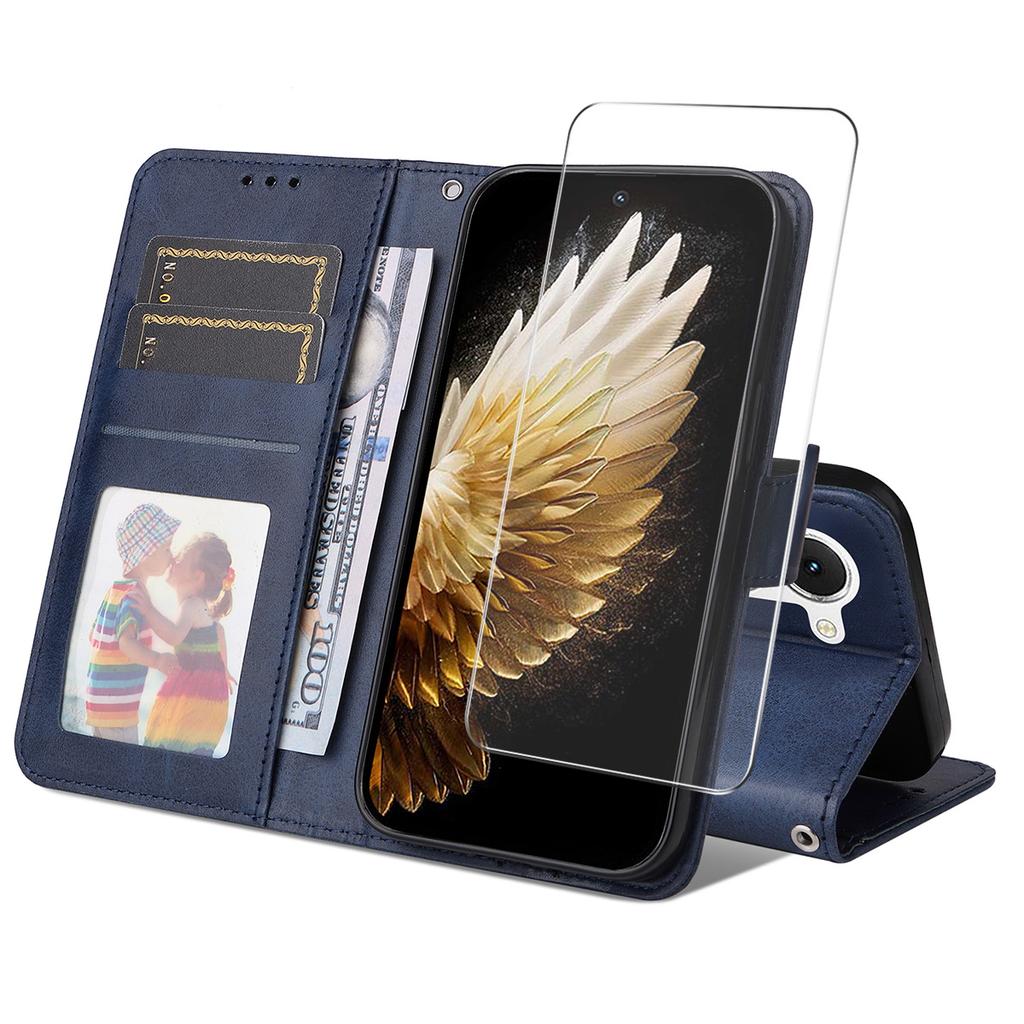 For TECNO Spark 40 Pro 4G PU Leather Wallet Case Phone Stand Cover with Tempered Glass