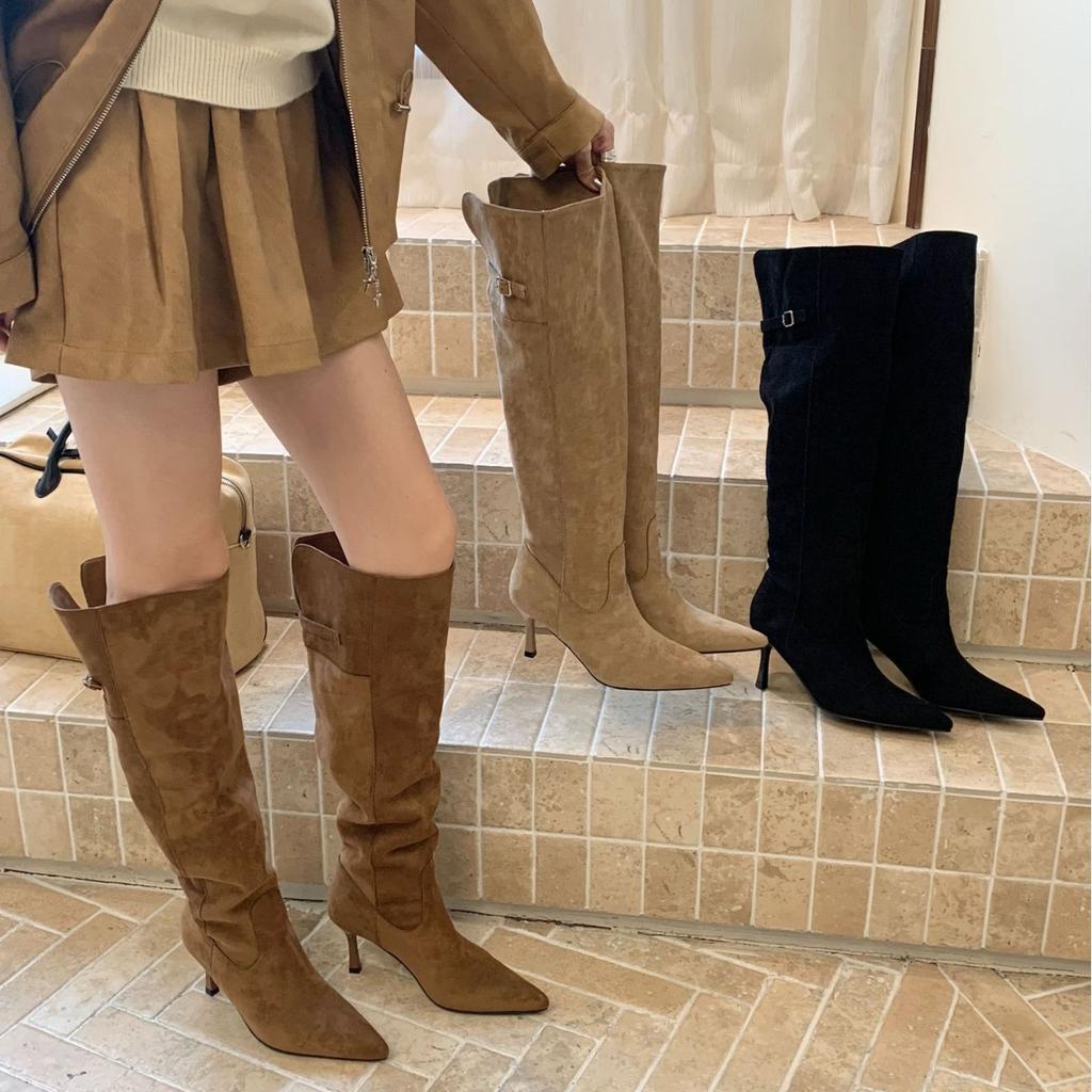 High-heeled French Pointed Toe Over the Knee Boots Women's Boots 2025 Autumn and Winter New Two-wear Tall Fashion Stacking Boots