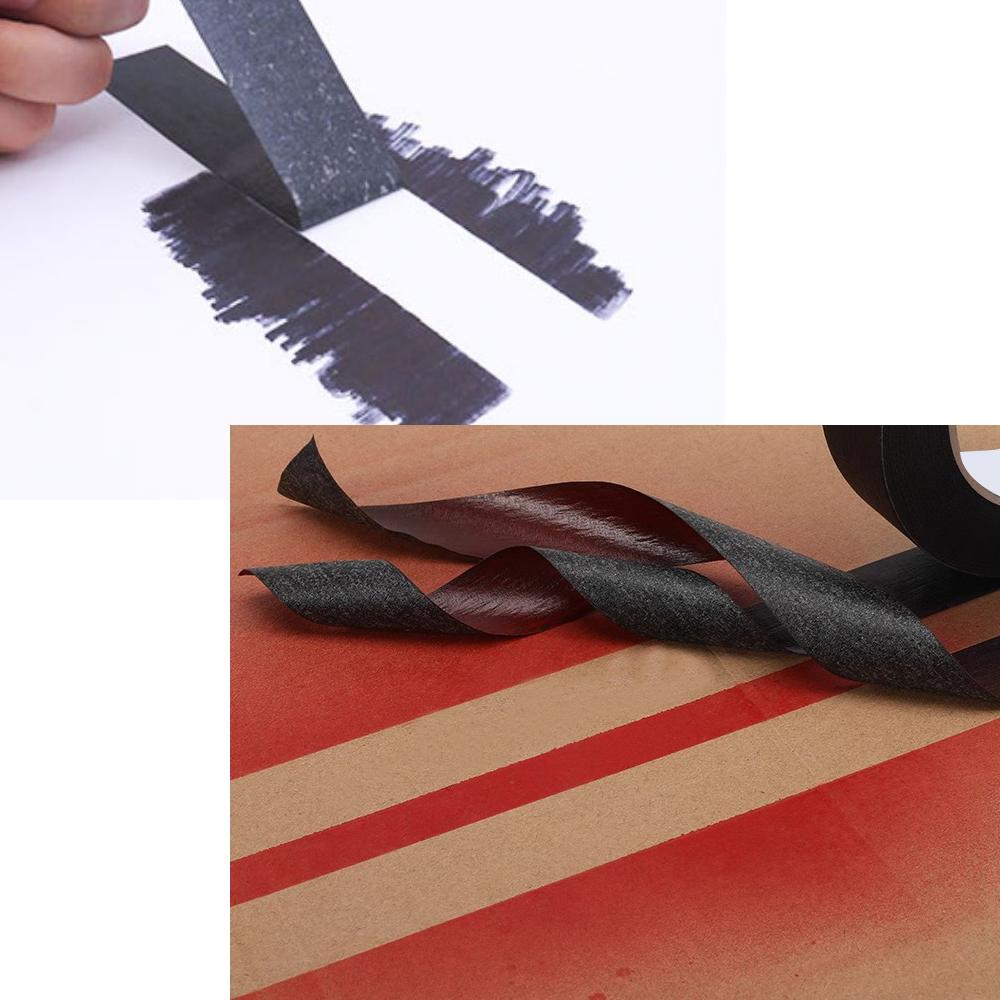 6 Rolls Black Masking Tape Painters Paper Tape for Arts DIY Crafts Painting Labeling Decoration School Projects Home Office