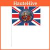 Plastic Flagpole With 21x14cm Polyester Flag Of King Charles Iii Perfect For Parties And Celebrations