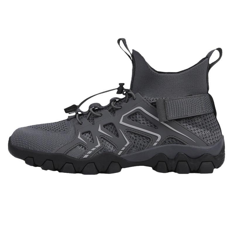 Outdoor hiking shoes, water sports shoes, creek shoes, large size men's breathable high-top mesh hiking shoes