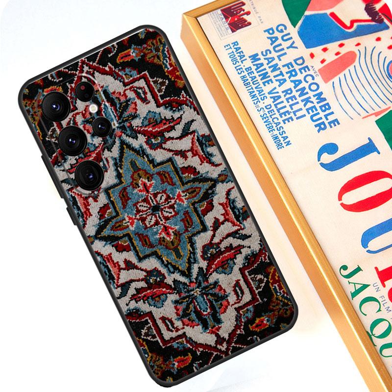 

Persian Carpet Floral Pattern Case For Samsung Galaxy S24 Ultra S23 S22 S20 S21 FE Note 10 20 Ultra S8 S9 S10 Plus Cover Galaxy S21 Plus
