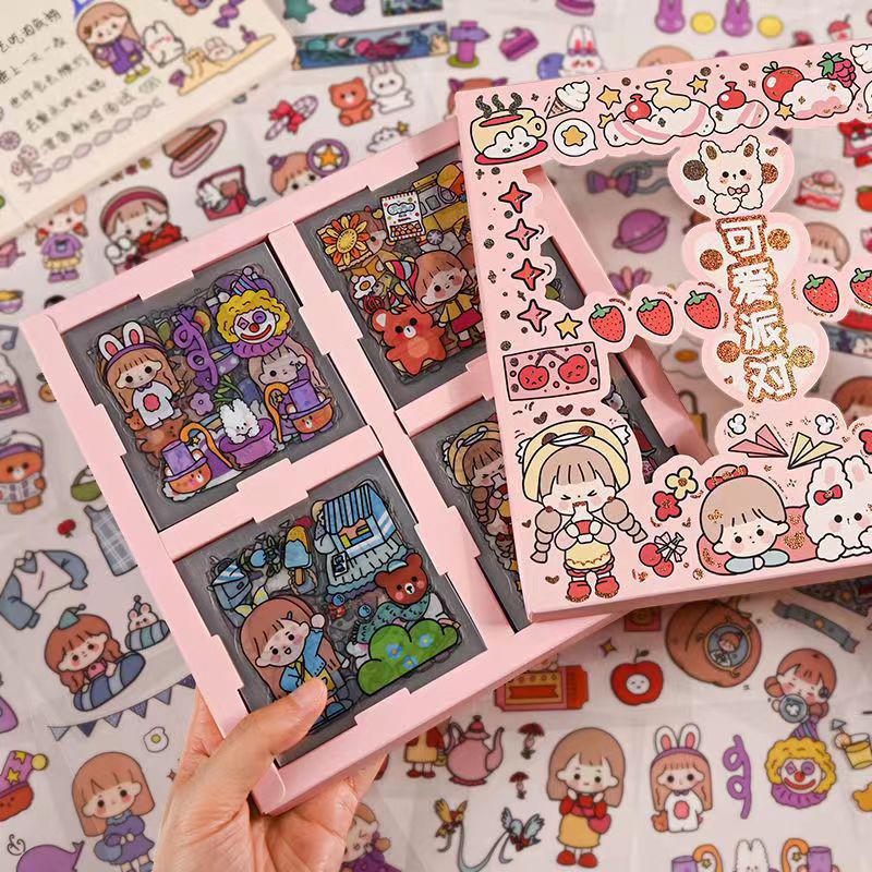 40Pcs PET Pattern Cartoon Scrapbooking Cute Sticker DIY Handbook Kawaii Stickers Decoration Stationery Supplies