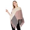 Factory Wholesale Large Plaid Color Matching Knitted Warm Shawl European and American Autumn and Winter New Imitation Cashmere Tassel Pullover Cloak