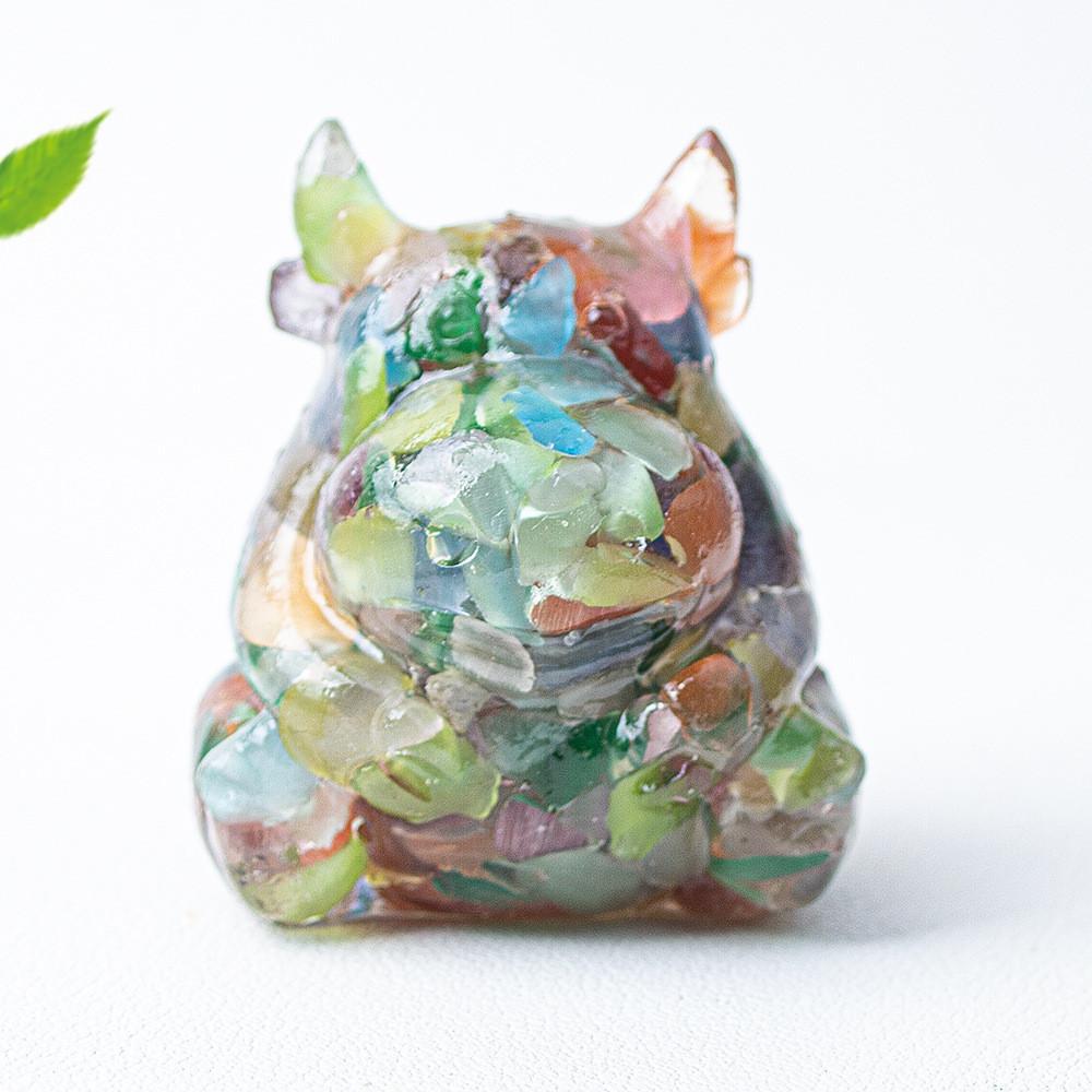 

Resin Crystal Cow Figurine With Lucky Fortune For Office Desk Decor Gift For Teens And Adults Style W