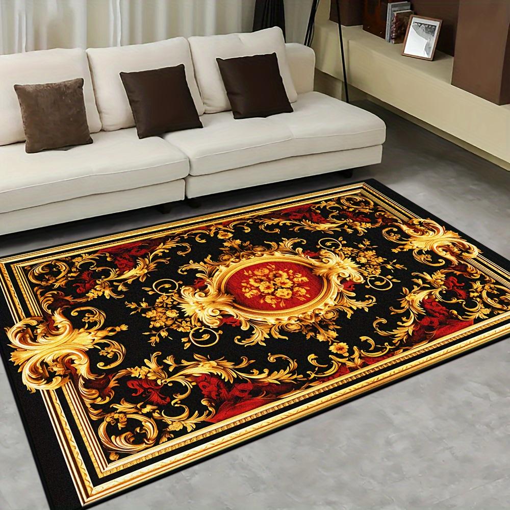 Classic Royal Floor Rug Luxury Baroque Vintage European Ornate Scroll Floral Stylish Decor Area Rug for Space Home Ornament