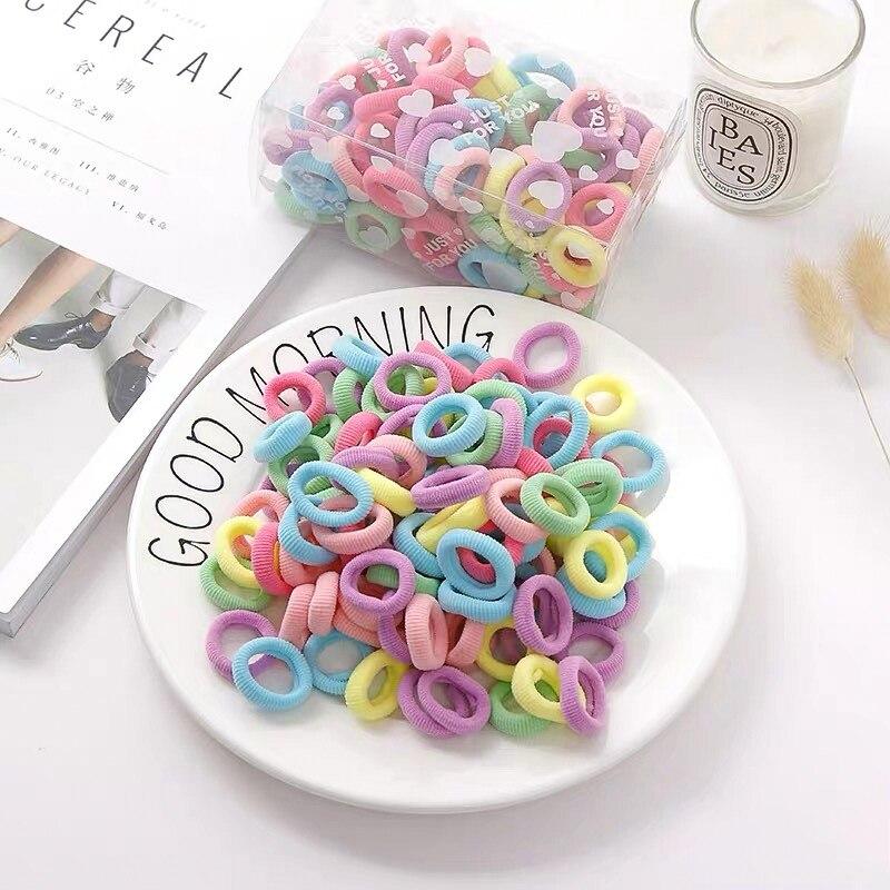 20PCS Women Rubber Bands Children Hair Band Rainbow Mini Rubber Band Elastic Headband Girl Elastic Small Rubber Band