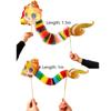 Creative Cartoon Chinese Paper Dance Snake Handmade Cute 2026 Snake Year Ornaments 3D Handheld Snake Crafts Lunar New Year Gift