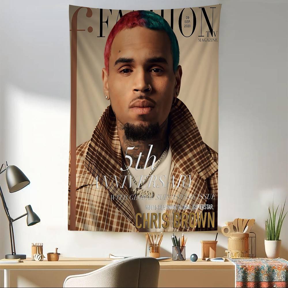 CChris BBrown Rapper Colorful Tapestry Wall Hanging Bohemian Wall Tapestries Mandala Wall Art Decor