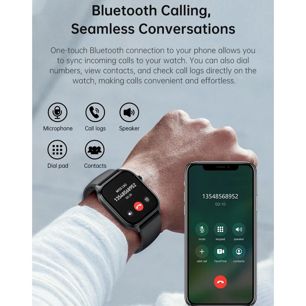 Y7 Smartwatch dla Mężczyzn Kobiet 1,85 cala Połączenie Bluetooth Smartwatch Zdrowie Zegarki do Nurkowania Relojes Smart Zegarek na Rękę