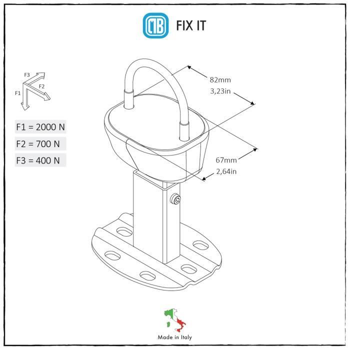 Fixation pour Radiateur Tubulaire - MB - Système Anti-dégagement - Blanc