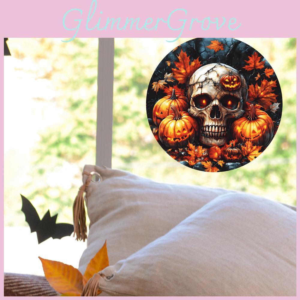 Skull Halloween Pumpkin Uv Electrostatic Glass Showcase Home Decor Stickers