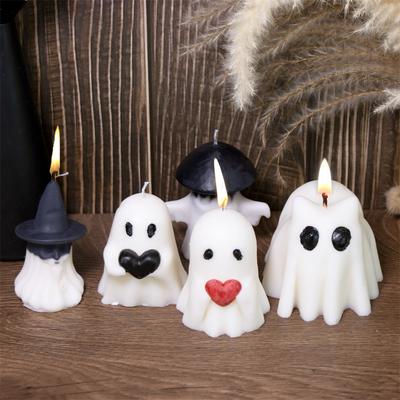 3D Ghost Candle Silicone Mold DIY Animal Cat Holding Love Phantom Candle Craft Gypsum Resin Casting Mold Halloween Gift