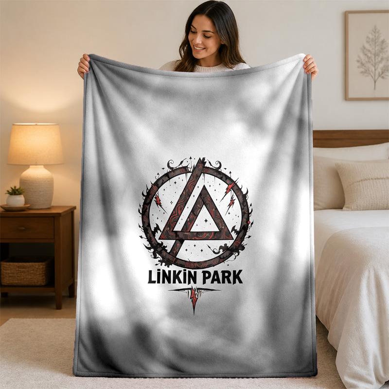 Linkin Park Druck Flanelldecke Gemütliche Leichte Plüschdecke für Bett Sofa Haushalt